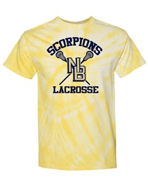 Scorpions Lacrosse Gold Tie Dye Cotton T-shirt - Orders due Monday, April 10, 2023